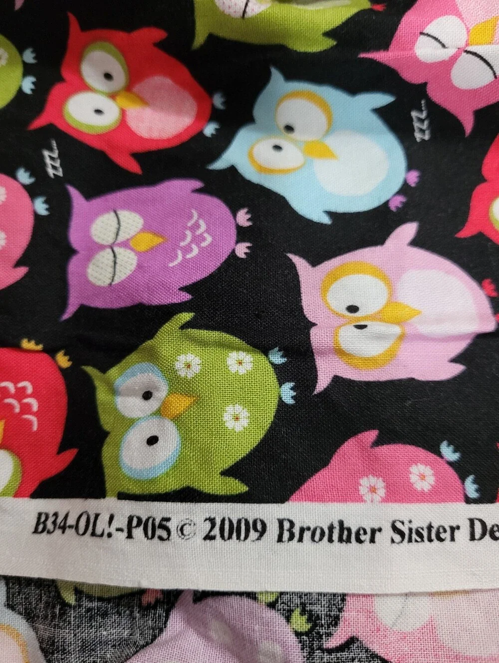 Brother Sister Design Studio Owl Print Sewing Fabric See Description (1507)